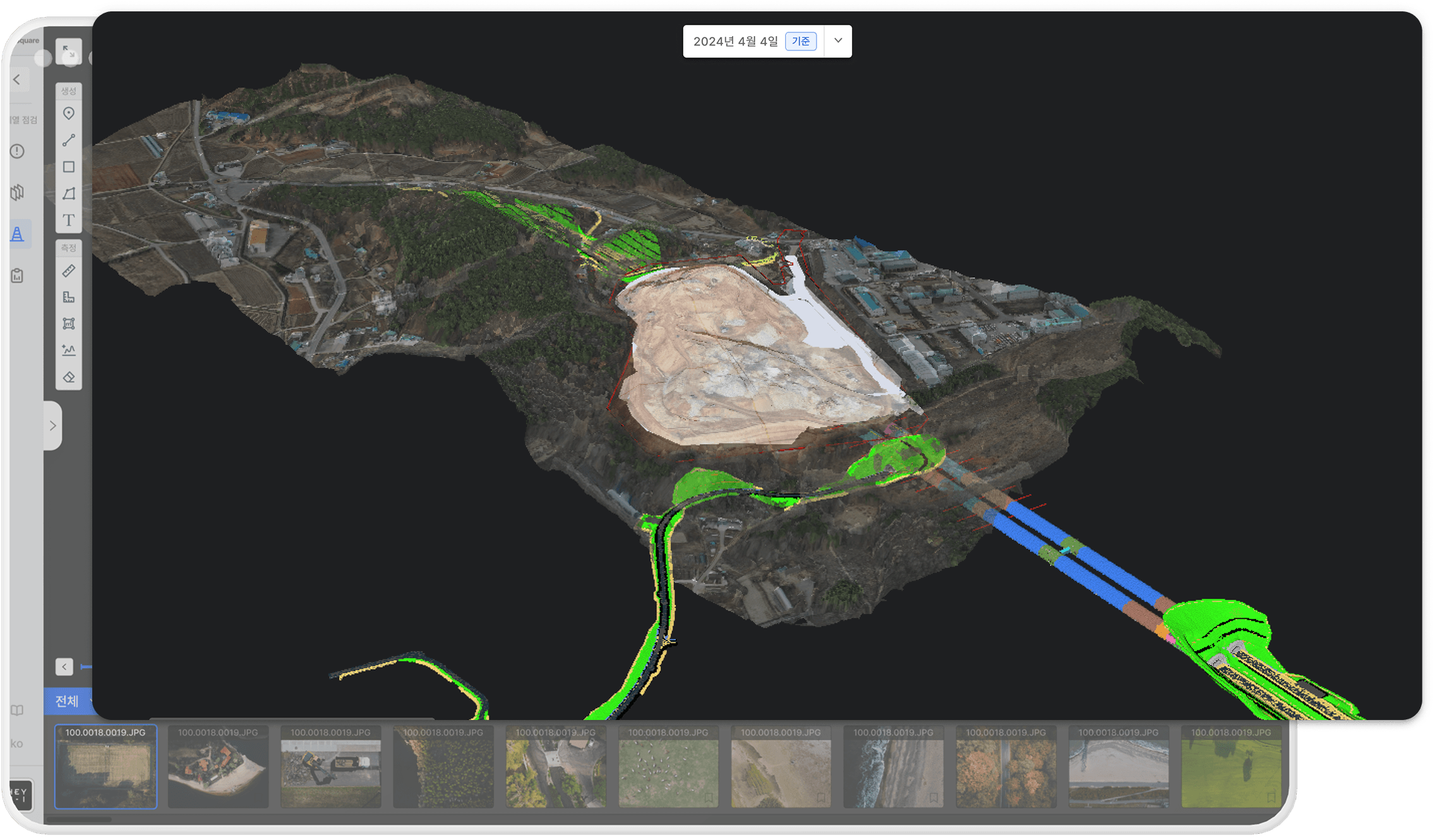 드론 고해상도 이미지 / 3D(모델) 기반
점검 어플리케이션